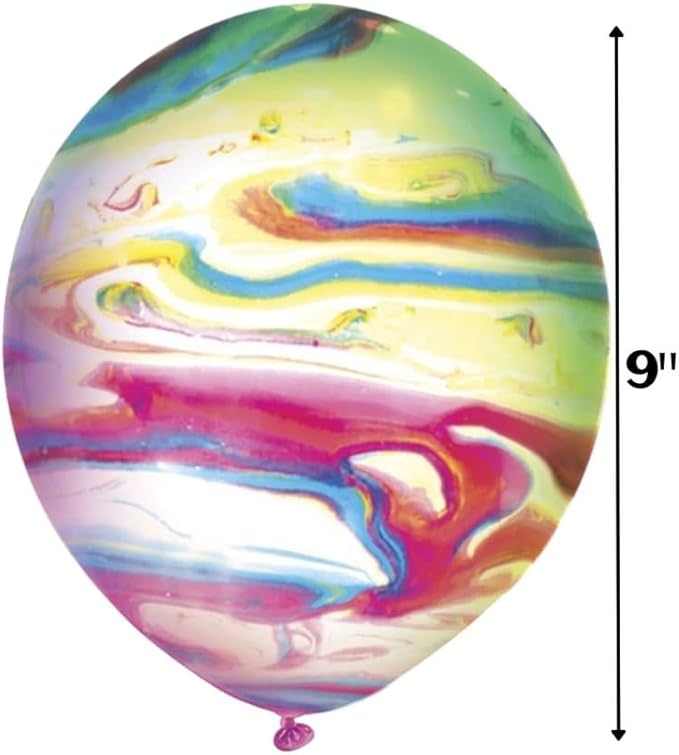 Marble Light-Up Latex Balloons - 9" | 3 Pcs,Pink/Purple