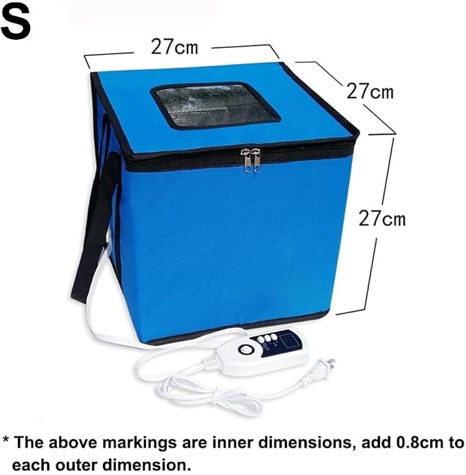 Dough Proofer Box, Folding Fermentation Bag,Household Bread Proofing Bag,with Temp Control/Reusable, for Bread Yogurt Natto Handmade Soap(Blue,Small)