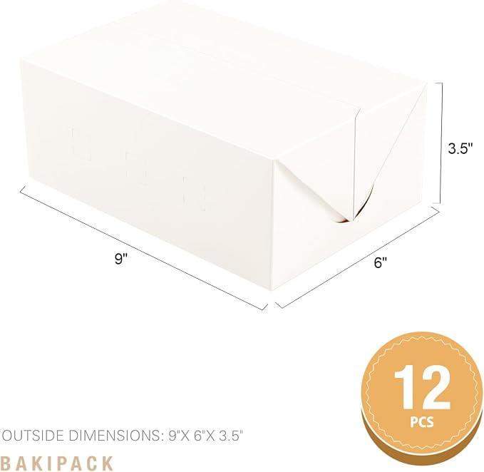 12 Take Out Food Containers, 9x6x3.5 Inches White Cardboard Lunch Boxes, Catering Boxes, Paper Food To Go Boxes