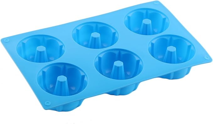 6Cavity Mini Fluted Tube Cake Pan Mold Heritage Fluted Tube Silicone Chocolate Molds For Chocolate