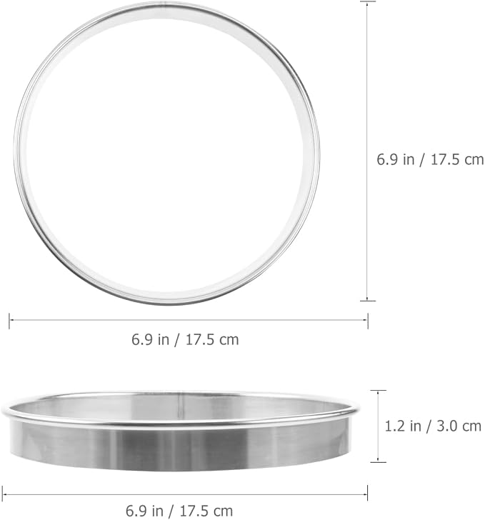 DOITOOL 7 Inch Cookie Cutter Round Cake Ring Stainless Steel Pizza Saucing Ring Large Biscuit Mold Pastry Tool for Baking Doughnut Cutting Mousse Dessert Making