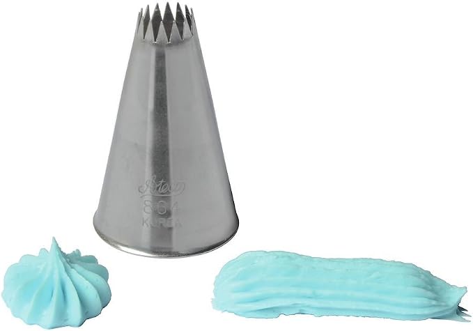 Ateco # 864 - French Star Pastry Tip .38'' Opening Diameter- Stainless Steel