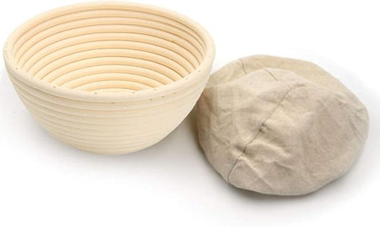 7 inch Round Banneton Bread Proofing Basket, BetterJonny Artisan Bread Dough Proofing Rattan Basket +Liner Combo for Professional and Home Bakers
