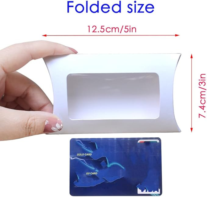 Wzttdm 40pcs White Paper Mini Pillow Packaging Box with Clear Window, Box Treat Gift Packaging Box for Bakery Candy Chocolate Jewelry Display Wedding Party Favor (kraft, 5 x 3 x 0.8 inches)