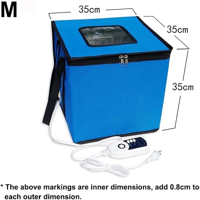 McbeAn Dough Proofer Box, Fold Dough Fermentation Bag, 1-60°C Temperature Control, 96h Timer Setting, Proofing Containers, Sourdough Bread Making Tools, Dough Starter Jar, for Making Yogurt Natto