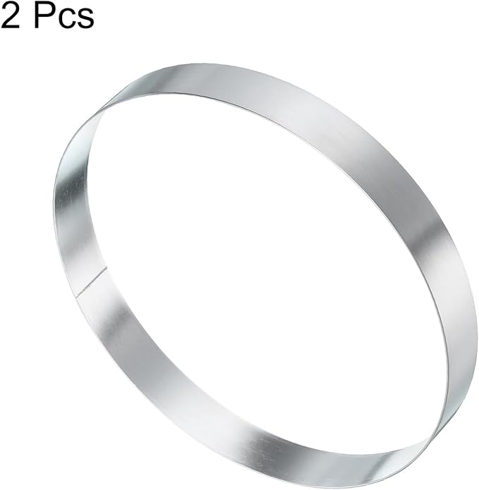 HARFINGTON 2Pcs Round Cake Ring 6.3 x 1 Inch Seamless Stainless Steel Pastry Mousse Dessert Ring Mirror Coating for Baking Cooking English Muffins Crumpet Making Tool
