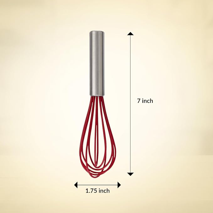 Mrs. Anderson’s Baking Non-Stick Wire Whisk, Silicone-Coated Stainless Steel, 7-inches