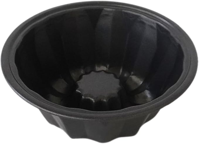 Small Fluted Cake Pan 4 Inch, Mini Round Cake Molds, Nonstick Carbon Steel Fluted Baking Pans for Cakes, Pizzas, Tarts, Pies, Muffin - 4Pcs, Black