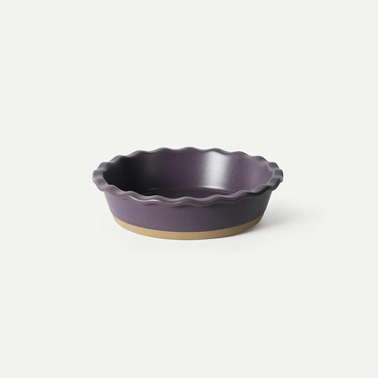 MORA Ceramic Pie Pan for Baking - 9 inch - Deep and Fluted Pie Dish for Old Fashion Apple Pie, Quiche, Pot Pies, Tart, etc - Modern Farmhouse Style Porcelain Ceramic Pie Plate - Nebula