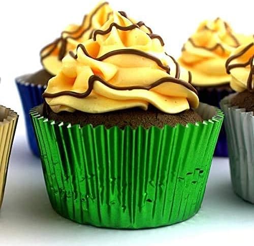 Foil Cupcake Liners Standard Baking Cups 100 Count (Green)
