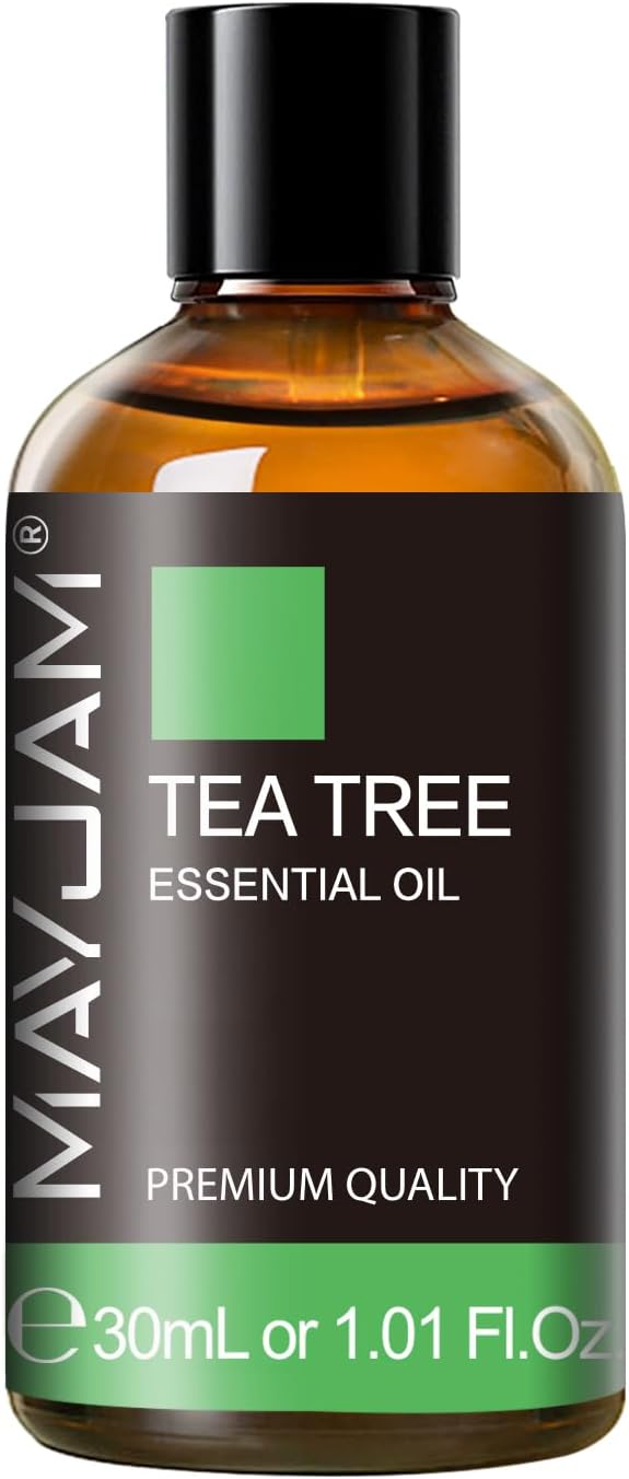 MAYJAM Tea Tree Essential Oil for Diffuser Soap Candle Making, 1.01fl.oz | Long Lasting Scents, Tea Tree Oil for Skin Face Nails Hair, Ideal for Home and Office