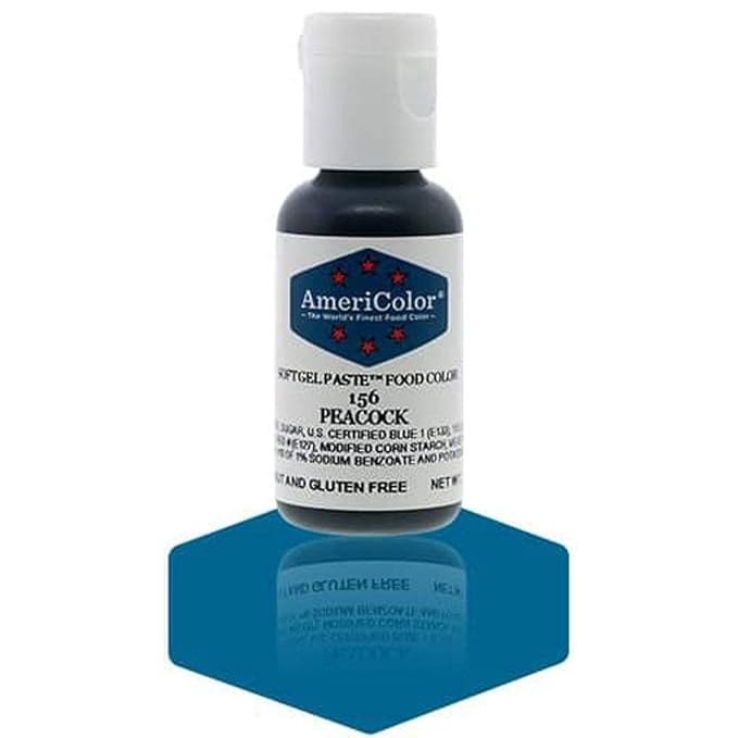 AmeriColor, Peacock, 0.75 Ounce Bottle, Soft Gel Paste Food Color