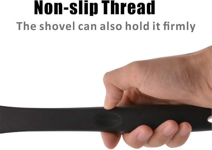 MOACC Silicone Wok Turner, Heat Resistant Solid Silicone Stir Fry Spatula for Non Stick Cookware (Black)