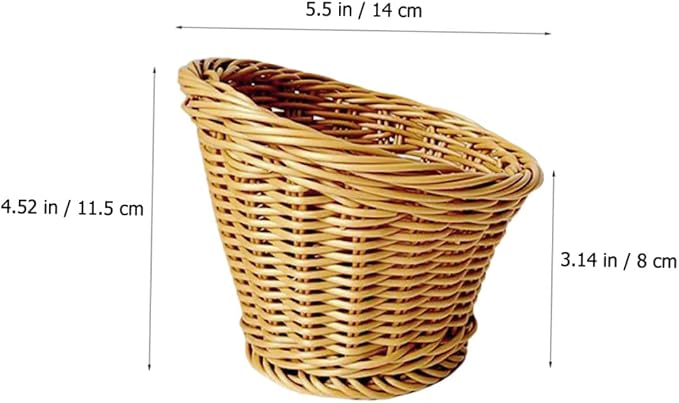 INOOMP Rattan Woven Storage Basket for Fruits and Bread, Handcrafted Wicker Organizer with Open Top, Natural Rattan Material, Suitable for Kitchen Counter and Dining Table Use