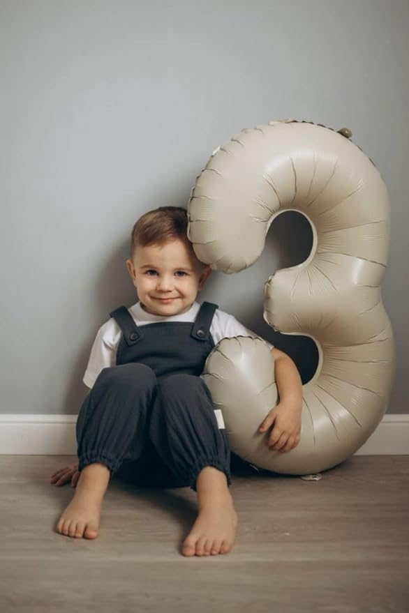 Numbers Balloon 3, 40 Inch Large Cream White Balloon for Three Year Old Birthday Decor, 3 13 30 31 Birthday Party Decorations for Wedding Supplies