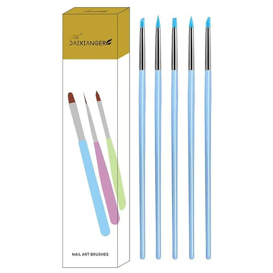 5Pcs Silicone Sculpting Tools, Blue Clay Sculpting Tools, Multi-Shape Silicone Brushes, Pottery Modeling Tools for Polymer Clay, Ceramics, Nail Art, Fondant & Craft DIY