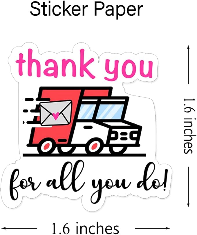 Wailozco 1.5'' Thank You for All You Do Stickers - Mail Carrier, Handmade, Business, Envelopes for Online Retailers, Small Business - 500 Labels Per Roll