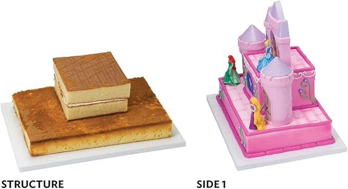 DecoSet® Disney Princess Happily Ever After Birthday Cake Topper, 6-Piece Cake Decorations, Includes Castle with Moveable Turrets, Cinderella, Ariel and Rapunzel Figurines