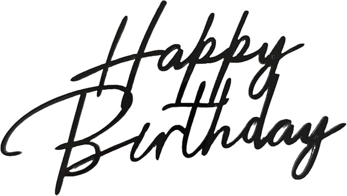 Acrylic Happy Birthday Cake Topper Durable Reusable Perfect for Birthday Cakes, Cupcakes, Dessert Tables Ideal for Kids Adults Birthday Celebrants (Black-3)