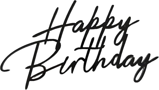 Acrylic Happy Birthday Cake Topper Durable Reusable Perfect for Birthday Cakes, Cupcakes, Dessert Tables Ideal for Kids Adults Birthday Celebrants (Black-3)