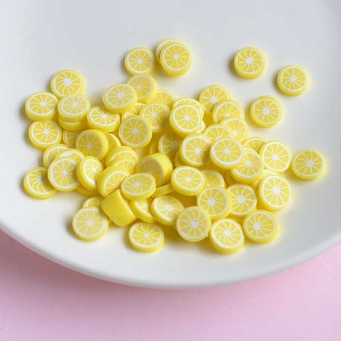 CCUUHJ 100g Christmas Candy Cane Slices Fake Sprinkles Resin Fake Candy Sprinkles Clay Sprinkles Polymer Sprinkles Polymer Clay Slices for Nail Art DIY Crafts Cake Phone(Yellow)