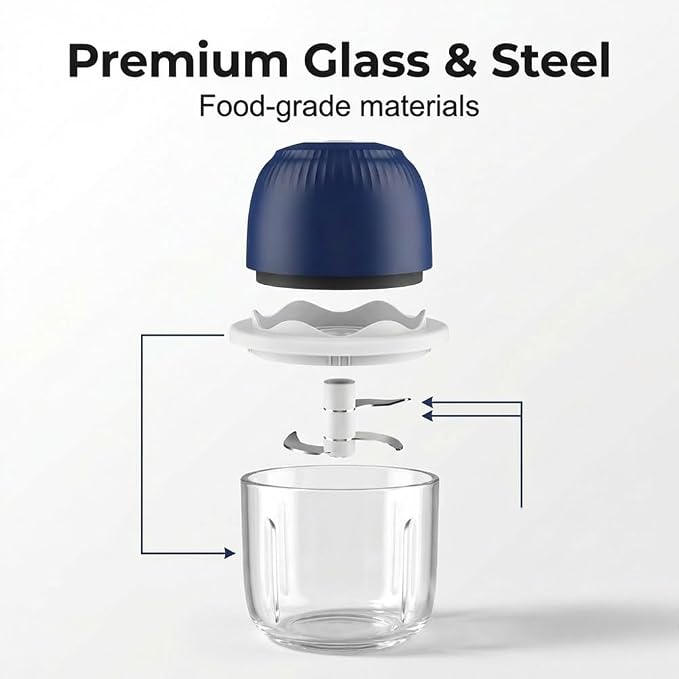 Electric Garlic Chopper, Portable Mini Food Processor, Upgrade Cordless Chopper for Home Cooking, Rechargeable Onion Chopper for Kitchen Users (2)