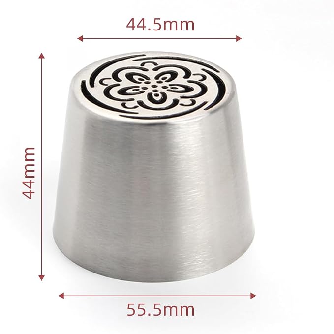 1 Piece Stainless Steel Extra Large Pretty Flower Icing Tip,Cake Decorating Piping Nozzle for Cupcakes Marshmallow Bouquet,Pastry Frosting Russian Piping Tip,Bakery Sugar Craft Tools