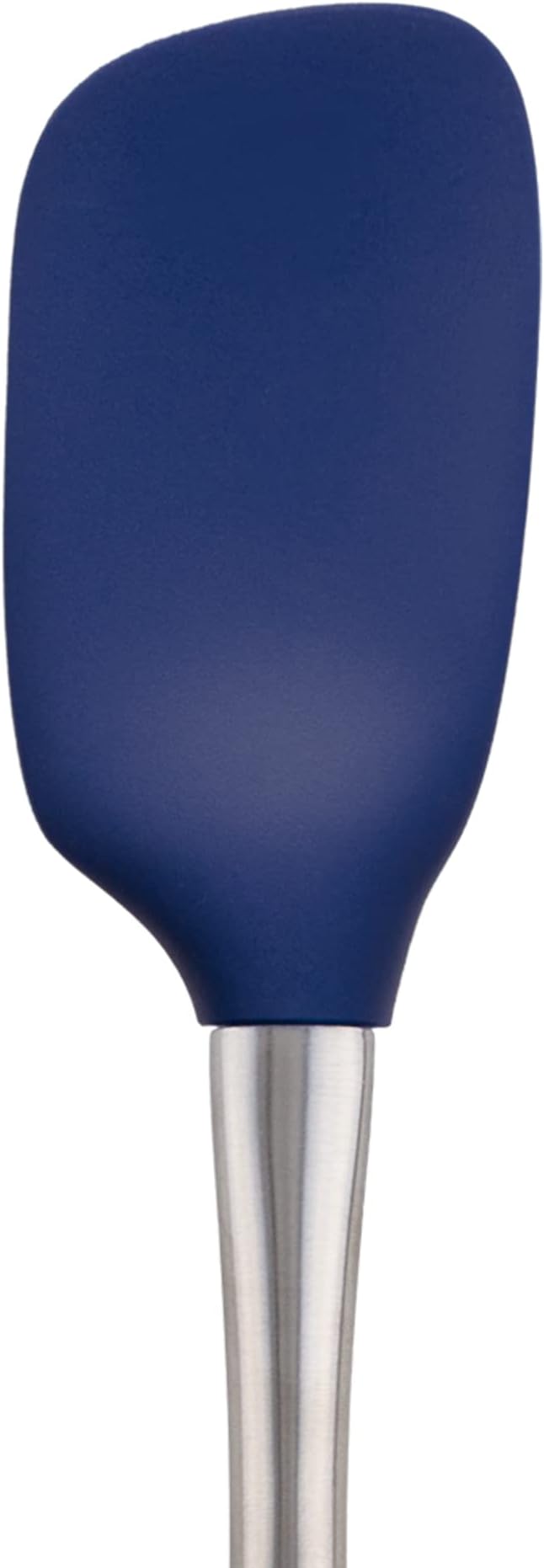 Tovolo Spoon Spatula Spoonula with Stainless Steel Handle Ergonomic Grip Deep Indigo, Silicone Scoopula Kitchen Utensil Non Scratch Easy Clean Dishwasher Safe Heat Resistant Flex Core Scoop Spatula