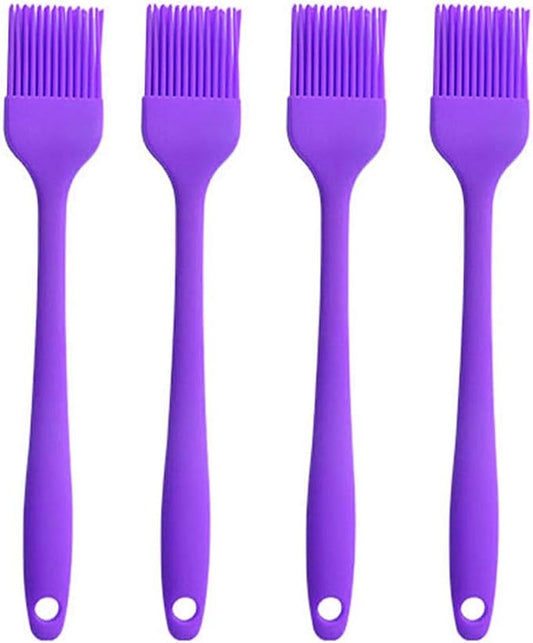 Silicone Oil brush, for BBQ Kitchen Cooking Baking and Grilling (4 PCS,purple)