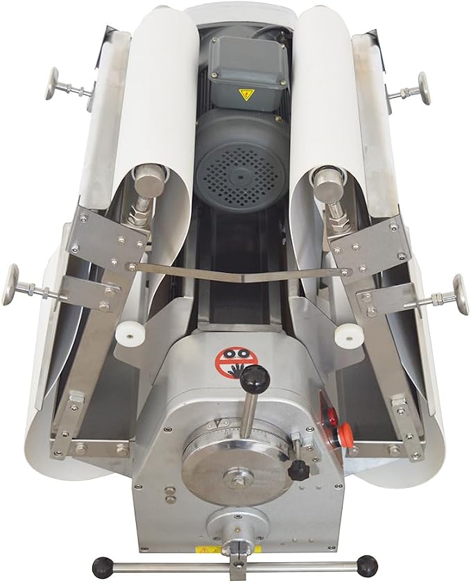 110V Commercial Dough Sheeter 400W Dough Laminator with 0.04"-1.26" Adjustable Thickness Range, 1650mm×400mm PVC Conveyor Belt for Pastry Bakery