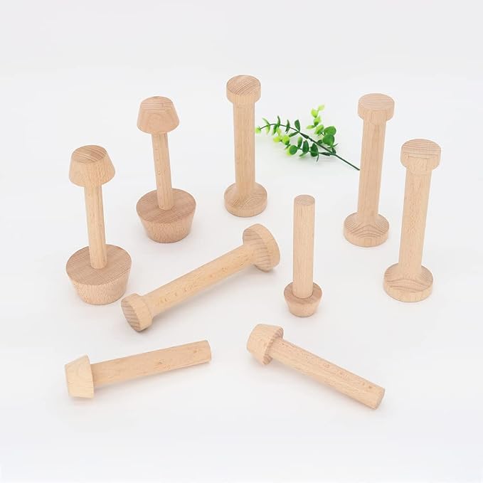 GSHLLO Wooden Tart Tamper Double Side Tart Mold Pastry Tamper Egg Tart Press Mold Dough Molding Presser Baking Tool