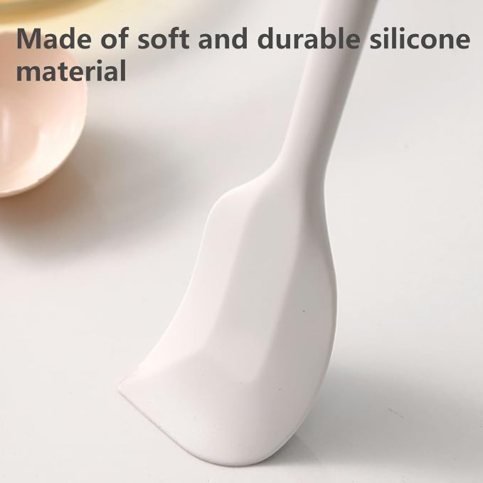 White Silicone Spatula for Cooking, 10.8In Small Kitchen, Flexible Rubber for Baking
