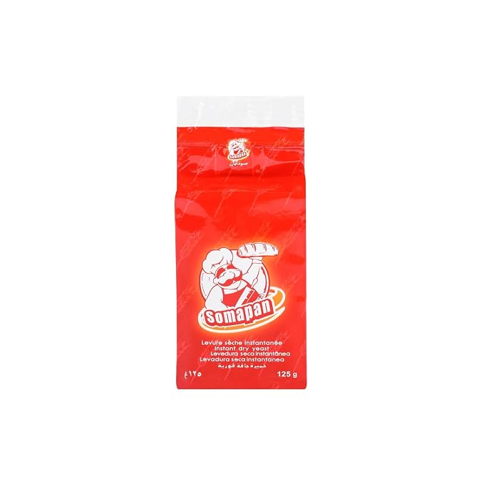 SomaPan Instant Dry Yeast | 125 G (Pack Of 1) [Home Retail Size] Fast Acting Self Rising Yeast for Baking Bread, Cake, Pizza Dough Crust | Kosher & Halal | Quick Rapid Rise Leavening Agent for Pastries