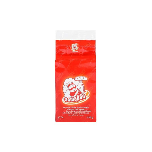 SomaPan Instant Dry Yeast | 125 G (Pack Of 1) [Home Retail Size] Fast Acting Self Rising Yeast for Baking Bread, Cake, Pizza Dough Crust | Kosher & Halal | Quick Rapid Rise Leavening Agent for Pastries