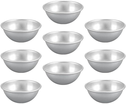 Yardwe 9-Piece Semi-Circle Tart Molds 2.24 in Reusable Baking Pans for Egg Tarts Pudding Fruit Biscuits Mini Pies Easy-Clean Bakeware for Afternoon Tea and Family Dinners