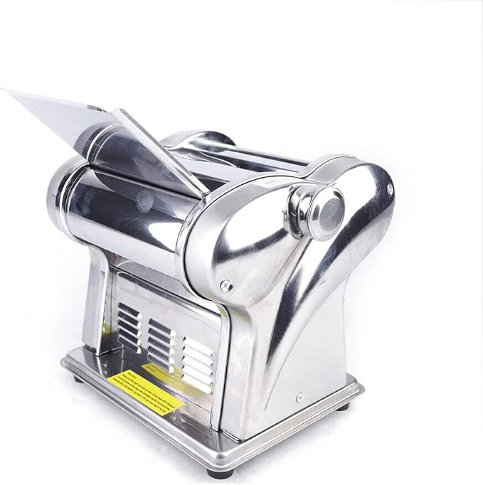 Xuthusman 135W Commercial Electric Dough Roller Sheeter Noodle Pasta Maker Machine Press Noodles Producing Stainless 4mm 110V W/2Blades 6-speed Adjustable