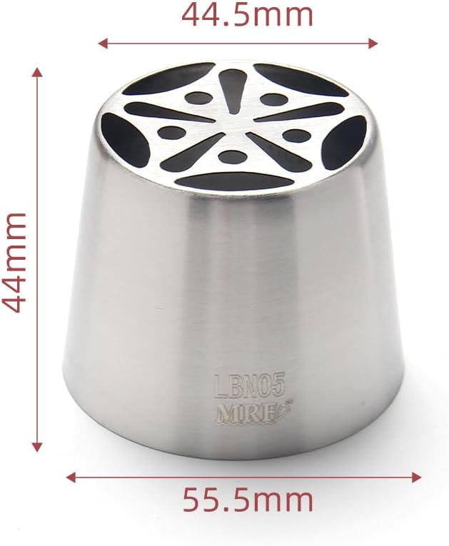 1 Piece Stainless Steel XXL Russian 5 Petals Stamen Flower Icing Tips,Cake Decorating Piping Nozzles,Pastry Frosting Russian Piping Tips for Cake Decoration, Forsting Flower Piping Tips