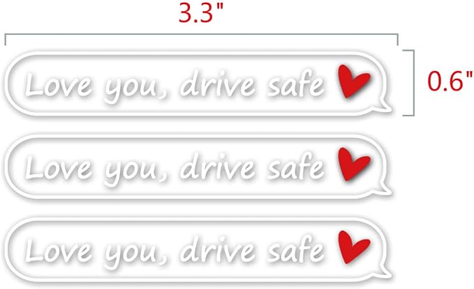 3 x Love You Drive Safe White Car Mirror Decal Stickers for Cars Rearview Mirror Decal for Women Cute Decals Vinyl Affirmation Stickers for Window, Tumbler, and Water Bottle