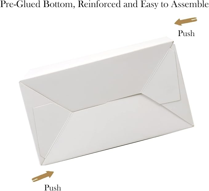 30-Pack White Party Favor Treat Boxes, Goodie Gable Paper Gift Boxes with Handles. Perfect for Wedding, Birthday, Graduation, Babyshower.