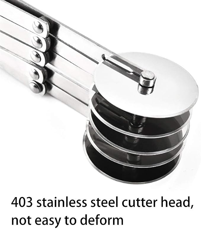 5 Wheel Pastry Cutter, Stainless Pizza Slicer, Expandable Pizza Slicer Multi-Round Pastry Knife Baking Cutter Roller Cookie Dough Cutter Divider