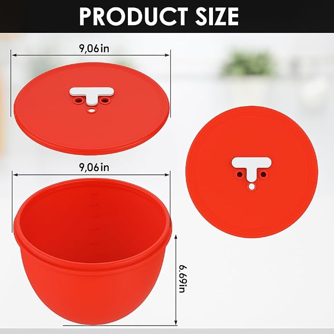 Silicone Bowl Liner with Lid for KitchenAid 4.5-Qt Tilt-Head Bowls Only, 2mm Extra-Thick Premium Silicone, Built-In Air Vent for Dough Proofing, Dishwasher Safe, BPA-Free