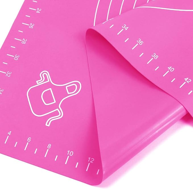 Silicone Baking Mat for Rolling Out Pastry Dough, 20 x 16 Inches, Pink