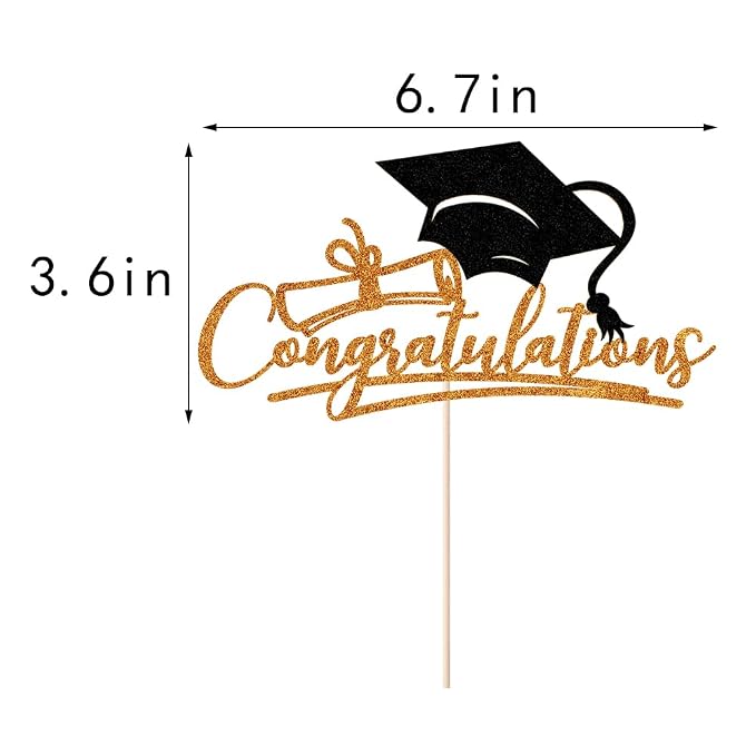 Congratulations 2026 Graduation Cake Topper,Congrats Grad Cake Decor - 2026 High School/College/Senior Graduation Party Decorations Supplies (Orange and black)