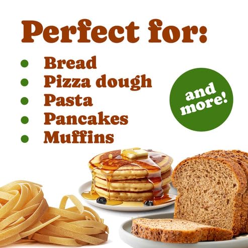 Food to Live Organic All Purpose Einkorn Flour, 16 Pounds - Italian Ancient Grain White Flour for Bread, Pizza, Pasta and Everyday Baking. Non-GMO, Vegan, Kosher, Bulk