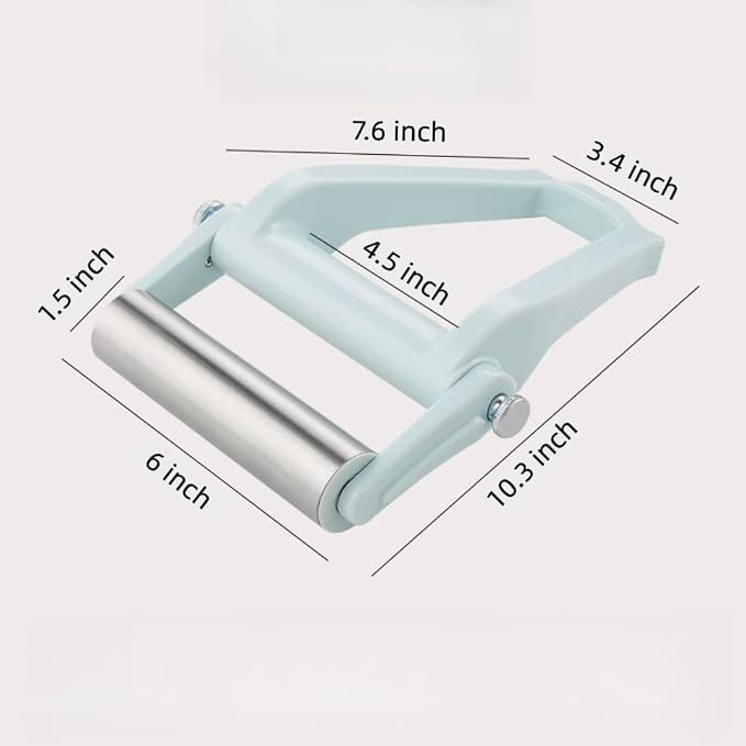 Rolling Pin with Adjustable Labor-Saving Design, 6 Inches Stainless Steel Dough Roller, Ideal for Home Kitchen Baking, Pizza, Pastry, Pasta, Fondant, Pie, Tortillas, Dumpling, Cookie