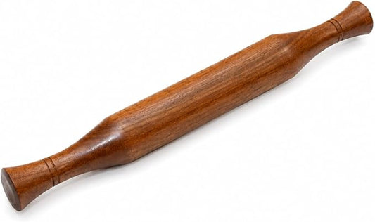 Wooden Rolling Pin With Ergonomic Handles for Baking & Pastry Kitchen Tool 14 inch, Natural Wood Dough Roller for Pizza, Pie, Cookies & Roti (Brown)