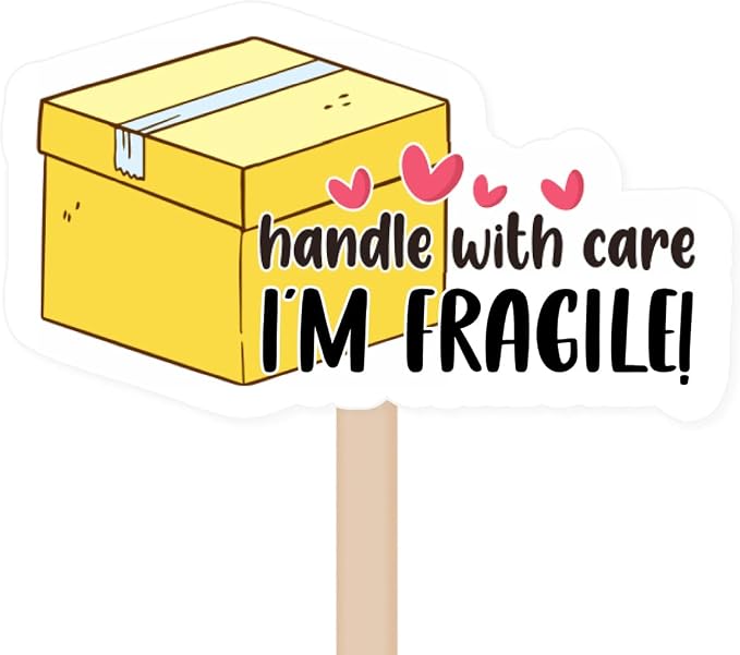 Handle with Care I'm Fragile Stickers,Cute Fragile Small Business Stickers,Business Order Sticker,Warning Sticker for Shipping Packing 500 PCS