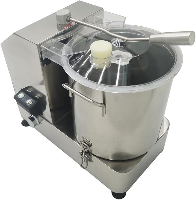 12L Commercial Food Processor Stainless Steel Electric Meat Vegetable Chopper Multifunctional Food Cutter Meat Grinder Meatball Beater 2000W Blender for Fruit Vegetable Grains Garlic