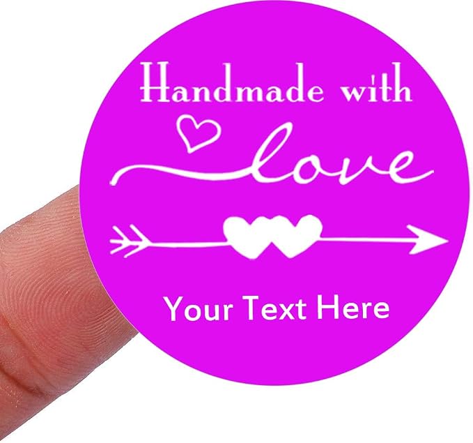 400 Pack Custom Handmade/Homemade with Love Label Stickers|Personalize Business Logo Labels|1.5/2inch Round Personalized Labels in Various Designs for Crafts,Baking,Gifts and Small Business