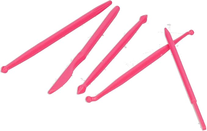 Clay Modeling Tools Clay Carving Tools Cake Modeling Tools Cake Shaping Tools Cake Sculpting Tools 14PCS Set PP Plastic Lightweight for Cake Decorating DIY Baking (Rose Red)
